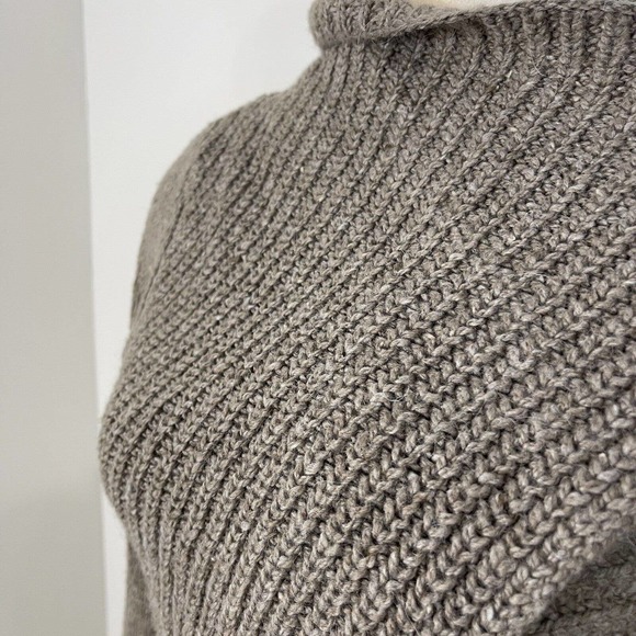 Lauren Ralph Lauren Wool Alpaca Blend Cardigan Size XS Brown Drape Front - Picture 5 of 10